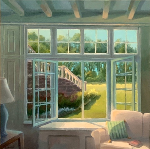 Garden Room, oil on panel painting by Cerulean Arts Collective Member Kimberly Hoechst.