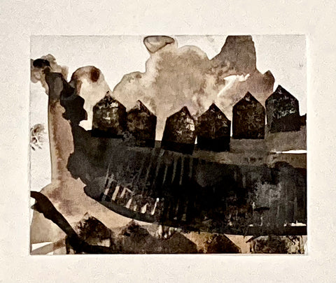 Place 4 by 5, ink on paper painting by Cerulean Arts Collective Member Monica Kane