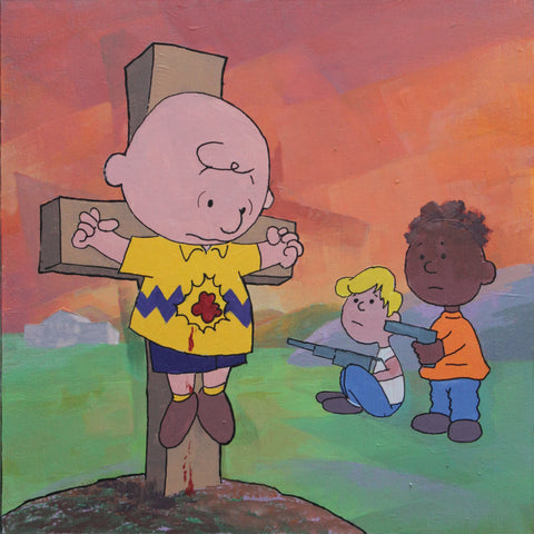 Good Grief!, oil on wood painting by Collective Member Frederic C. Kaplan