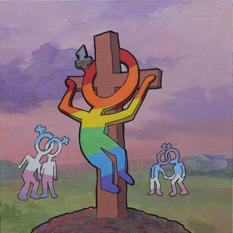 Pride In America, acrylic on wood painting by Cerulean Collective Member Frederic C. Kaplan