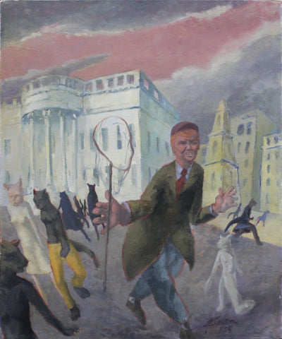 Pussy Grabber .. wants to live here, oil on linen painting by Cerulean Collective Member Frederic C. Kaplan