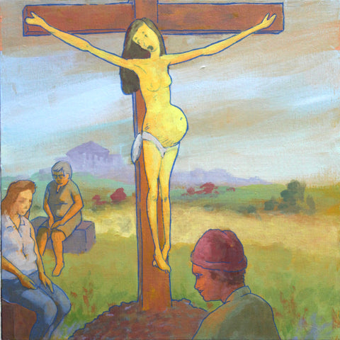 Yellow Christina, acrylic on wood painting by Cerulean Collective Member Frederic C. Kaplan