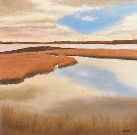 Blue Reflection, oil on canvas landscape painting by Cerulean Arts Collective member Jennifer Kish