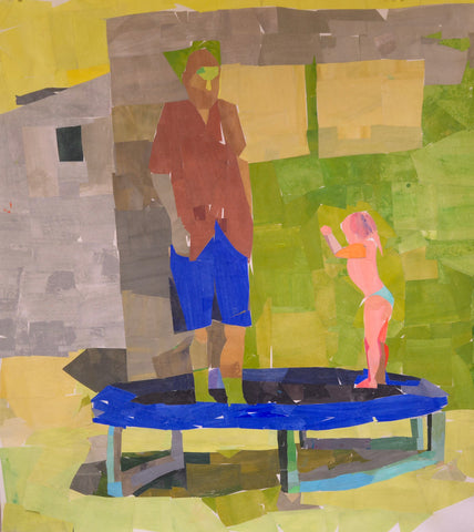 Creature of Habit 10, painted paper collage by Cerulean Arts Collective Member Katie Knoeringer