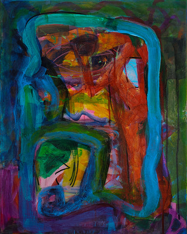 Forgotten Dreams, acrylic on canvas abstract painting by Cerulean Arts Collective Member Alan Lankin