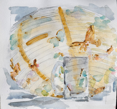 Butterflies, watercolor on Arches 140lb cold press paper painting by Cerulean Arts Collective Member Keith Leitner