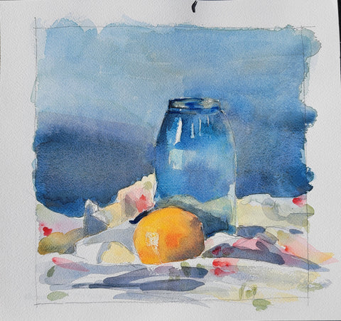 Complements, watercolor on Arches 140lb cold press paper painting by Cerulean Arts Collective Member Keith Leitner