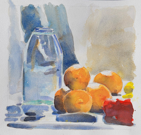 Interior Lighting, watercolor on Arches 140lb cold press paper painting by Cerulean Arts Collective Member Keith Leitner