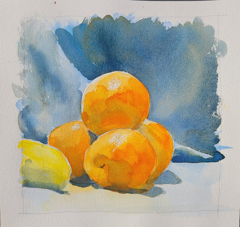 Orange Glow, watercolor on Arches 140lb cold press paper painting by Cerulean Arts Collective Member Keith Leitner