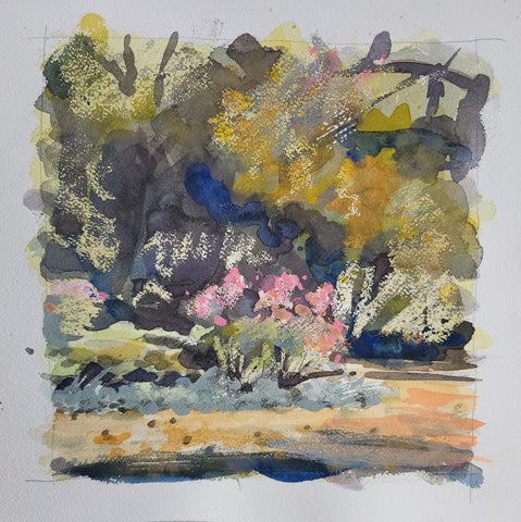 Roses of May, watercolor on Arches 140lb cold press paper painting by Cerulean Arts Collective Member Keith Leitner