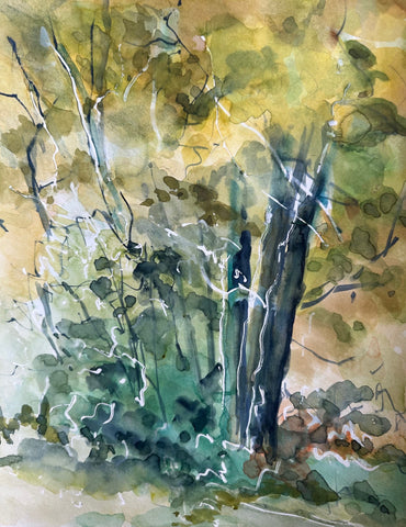 Landscape Sparkle, watercolor on paper painting by Cerulean Arts Collective Member Susan Leshnoff