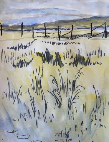 Toward the Winter, watercolor on paper painting by Cerulean Arts Collective Member Susan Leshnoff