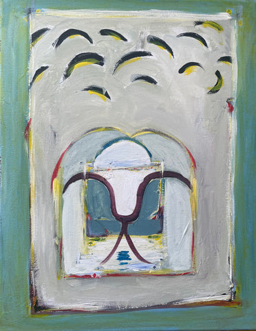 Book of Life, acrylic and mixed media on canvas painting by Cerulean Arts Collective Member Alice Lesnick