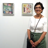 Tilda Mann during her exhibition at Cerulean Arts