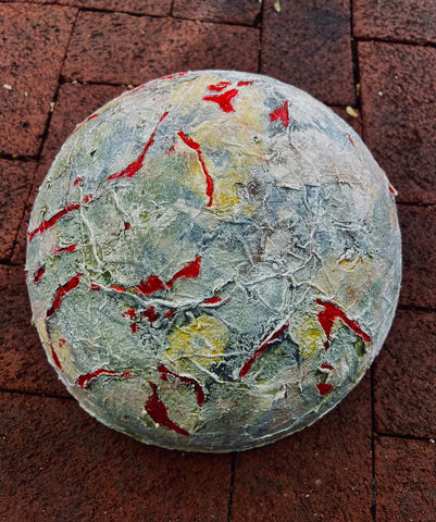 Fissures, paper pulp and pigments sculpture by Cerulean Arts Collective Member Anne Marble