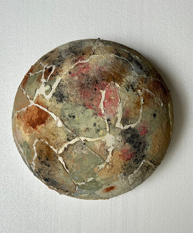 Tectonics, paper pulp and pigments sculpture by Cerulean Arts Collective Member Anne Marble