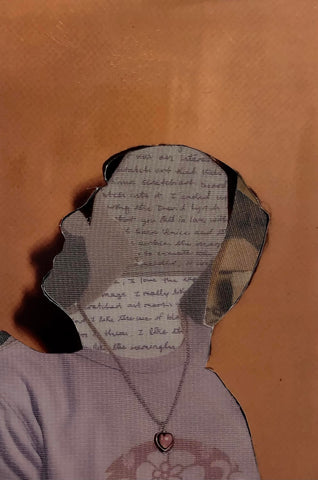 Journal Portrait (Orange Mood), photo collage by Philadelphia artist Kate McCammon