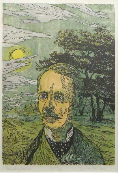 Blakelock, color woodcut print by Pennsylvania artist Dan Miller available at Cerulean Arts