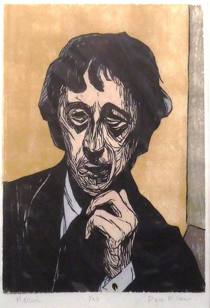 Marin, unframed color woodcut print by Pennsylvania artist Dan Miller available at Cerulean Arts