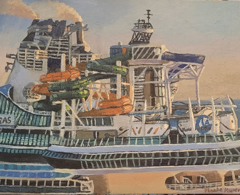 Liberty of the Seas, oil on canvas painting by Phoebe Murer
