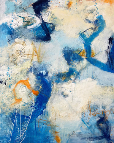 Fascinating Rhythm, acrylic on panel abstract painting by Cerulean Arts Collective Member Lee Muslin