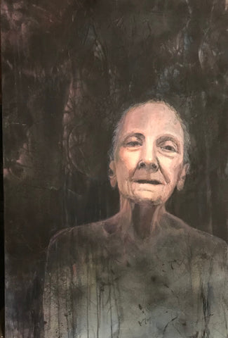 Accepting, acrylic on paper painting Cerulean Arts Collective Member Ginny Perry