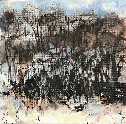 Canal Snow, acrylic painting on paper Cerulean Arts Collective Member Ginny Perry