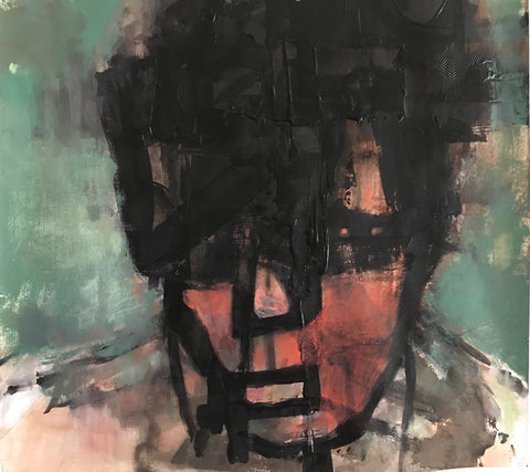 Elsie, acrylic on paper painting by Cerulean Arts Collective Member Ginny Perry