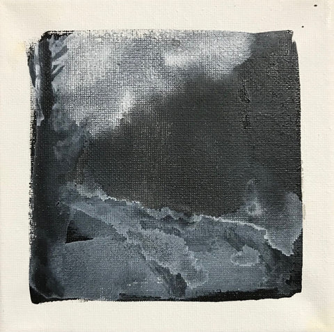 Foggy, Cold Afternoon on the Canal, acrylic and ink on canvas painting by Cerulean Arts Collective Member Ginny Perry