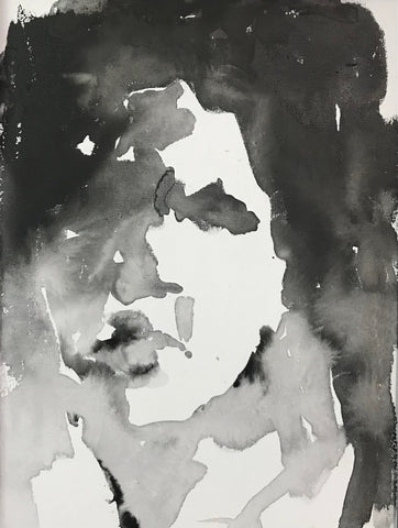 Listless, Memory Unit, acrylic ink on paper painting by Cerulean Arts Collective Member Ginny Perry