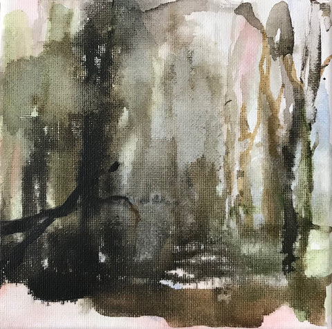 Storm Aftereffects on the Canal, acrylic and ink on canvas painting by Cerulean Arts Collective Member Ginny Perry