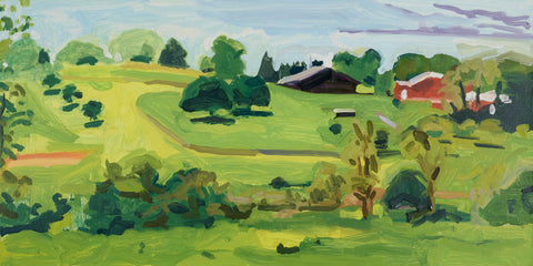 Fat Chance Farm, oil on panel painting by Cerulean Arts Collective Member Liz Price.