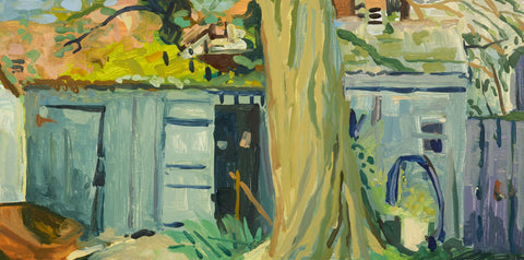 Wyck Large Tree, oil on panel painting by Cerulean Arts Collective Member Liz Price.