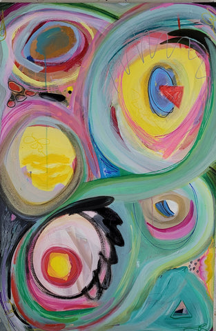 Bubbles, acrylic on canvas painting by Cerulean Arts Collective Member Stephanie Rogers.