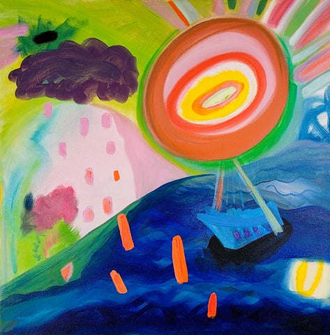 Joy, acrylic on panel painting by Cerulean Arts Collective Member Stephanie Rogers