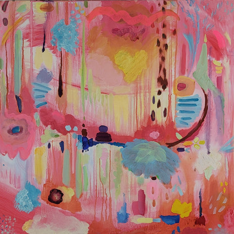 Love, acrylic on panel painting by Cerulean Arts Collective Member Stephanie Rogers.