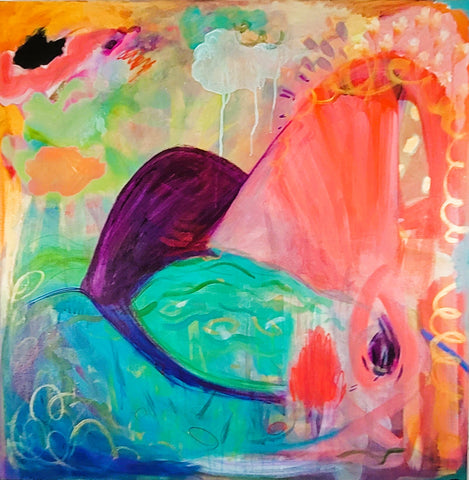 Somewhere, acrylic on canvas painting by Cerulean Arts Collective Member Stephanie Rogers