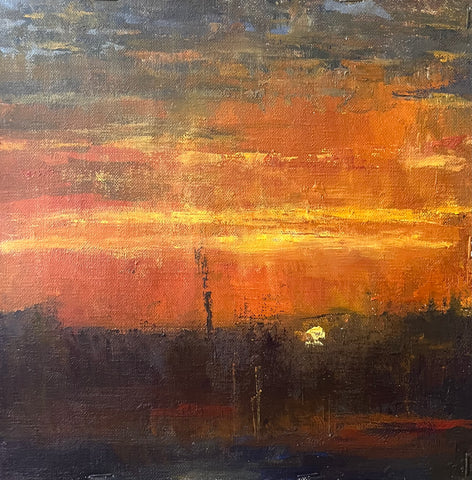 Dusk, oil on linen painting by Cerulean Arts Collective Member Sean Sauer