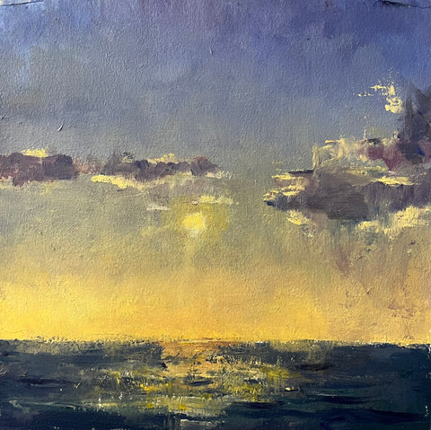 Yellow Glow at Dusk, oil on linen painting by Cerulean Arts Collective Member Sean Sauer