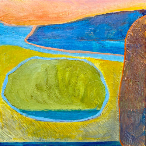 Witness, oil on linen panel painting by Pennsylvania artist Lou Schellenberg