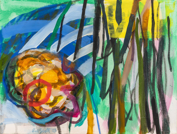 A Flower for You II, oil on canvas painting by Philadelphia artist Bill Scott. Included in the exhibition Love Letters to an Unknowable Future - Paintings and Works on Paper, at Cerulean Arts April 23 - May 18, 2025.