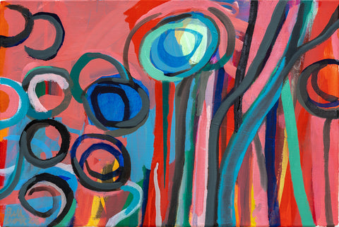 Floral Impasse, oil on canvas painting by Philadelphia artist Bill Scott. Included in the exhibition Love Letters to an Unknowable Future - Paintings and Works on Paper, at Cerulean Arts April 23 - May 18, 2025.