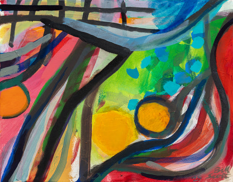 Inside from Outside I, oil on canvas painting by Philadelphia artist Bill Scott. Included in the exhibition Love Letters to an Unknowable Future - Paintings and Works on Paper, at Cerulean Arts April 23 - May 18, 2025.