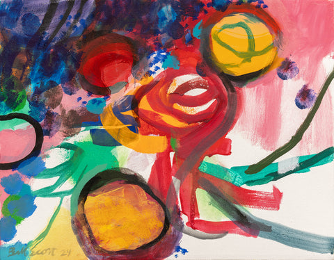 The Non-verbal Response, oil on canvas painting by Philadelphia artist Bill Scott.&nbsp; Included in the exhibition Love Letters to an Unknowable Future - Paintings and Works on Paper, at Cerulean Arts April 23 - May 18, 2025.