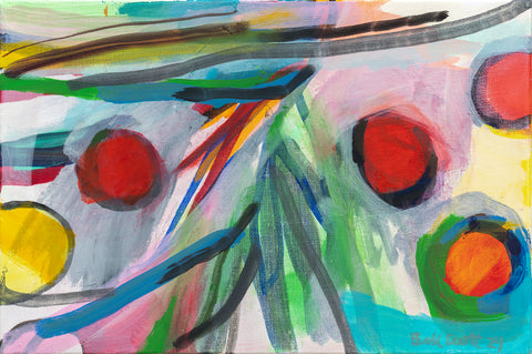 The Remaining Fruit, oil on canvas painting by Philadelphia artist Bill Scott. Included in the exhibition Love Letters to an Unknowable Future - Paintings and Works on Paper, at Cerulean Arts April 23 - May 18, 2025