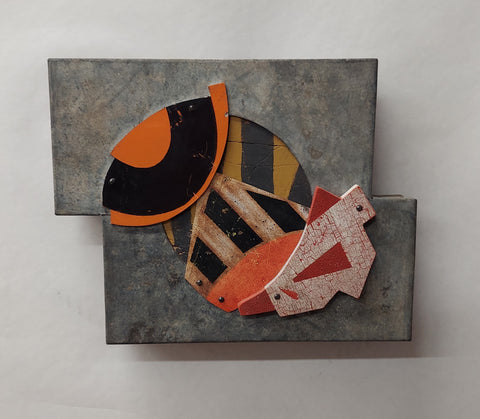 Tin Type, mixed media wall sculpture by Pennsylvania artist Gene Shaw