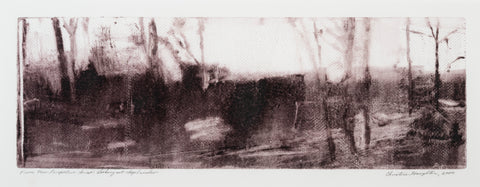 Through the Chapel Window, monotype on paper print by Cerulean Arts Collective Member Christine Stoughton