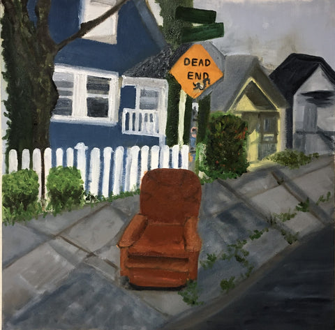 Dead End Curve, oil on canvas painting by Cerulean Arts Collective Member Susan Sullivan