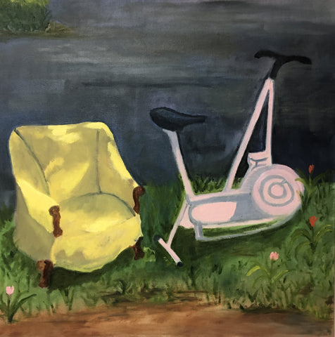 Opposites Attract, oil on canvas painting by Cerulean Arts Collective Member Susan Sullivan