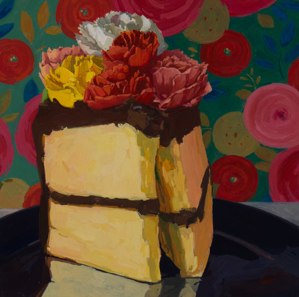 Bouquet 1, gouache on paper painting by Cerulean Arts Collective Member Allison Syvertsen.